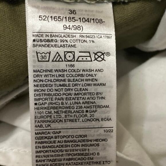 Gap Essential Khaki Mens Green 7" Straight Leg Performance Golf Chino Shorts 36 - Picture 6 of 6